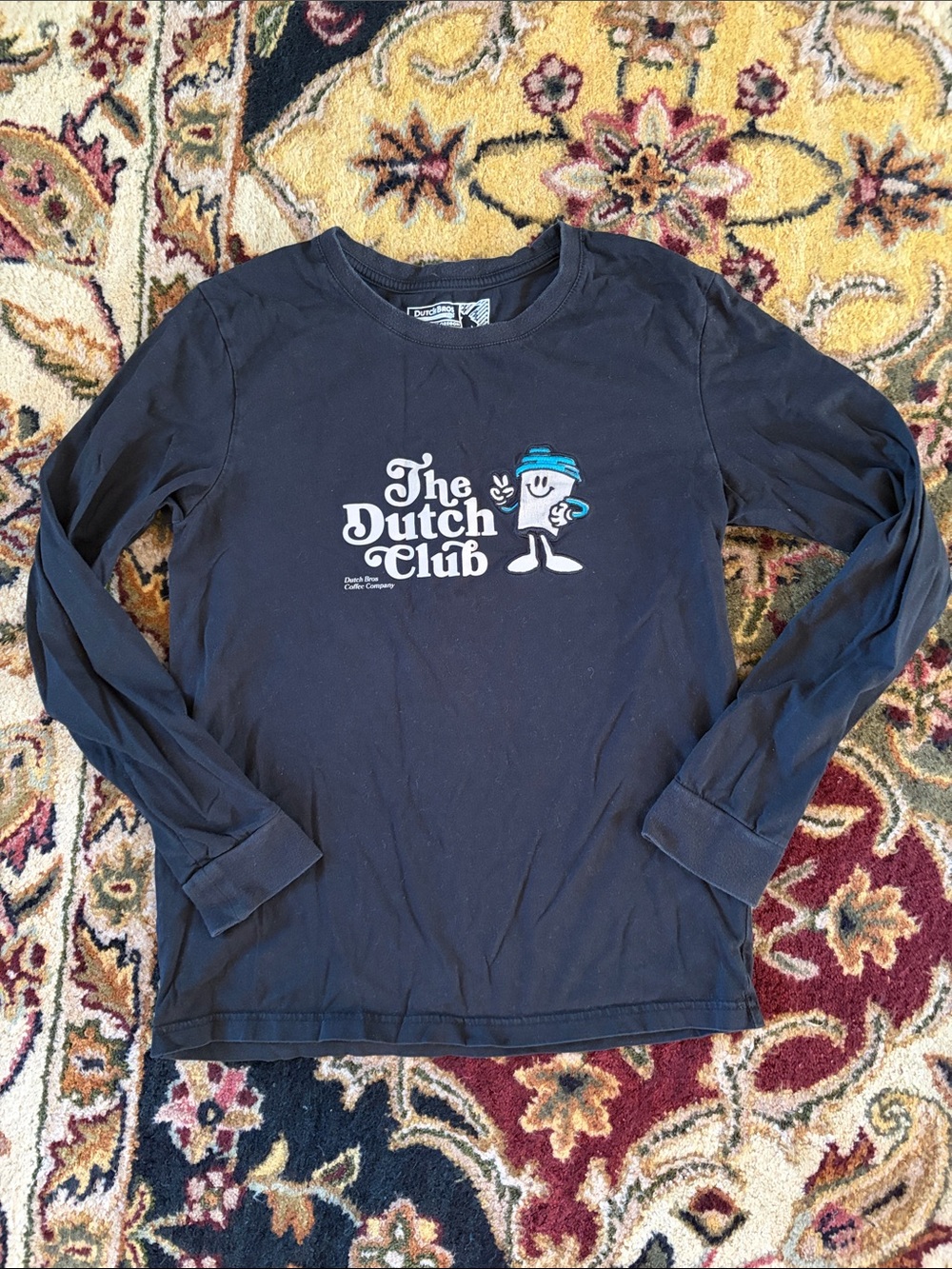 Dutch Bros Long-Sleeve Tee in black with White Logo